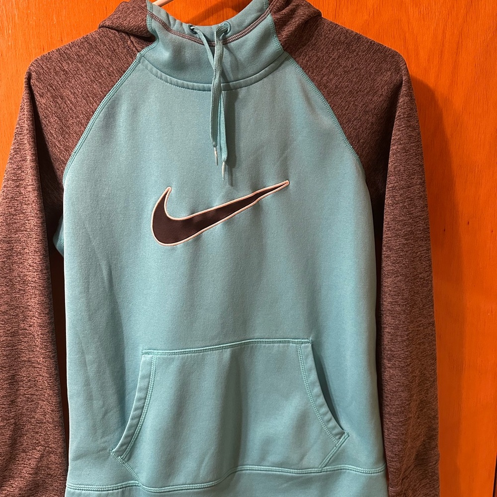 Nike Teal and Gray and Black Hoodie